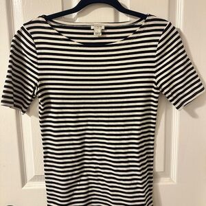 J. Crew Navy and Cream Striped Top